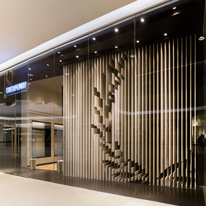 時常弧形方通工程案例